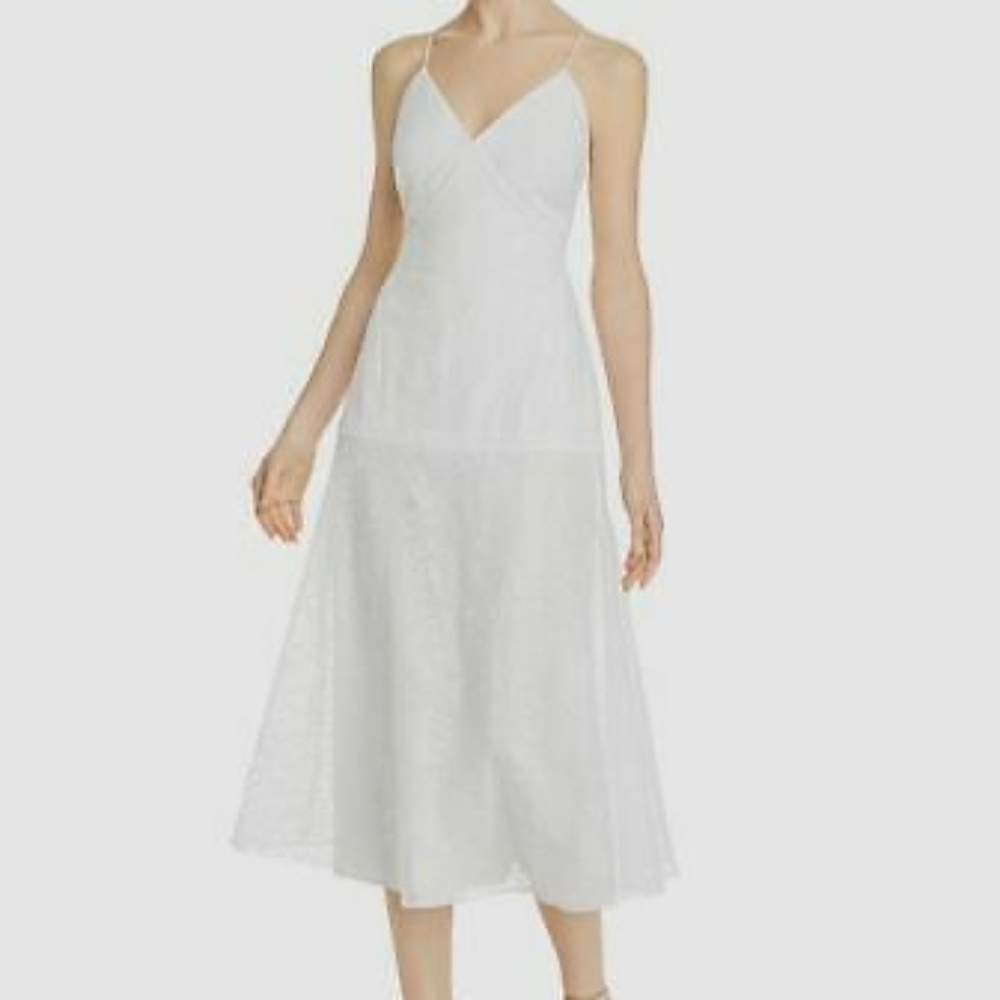 Spaghetti Strap White Midi Dress